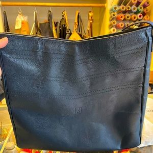 authentic FENDI vintage blue leather bag with long strap